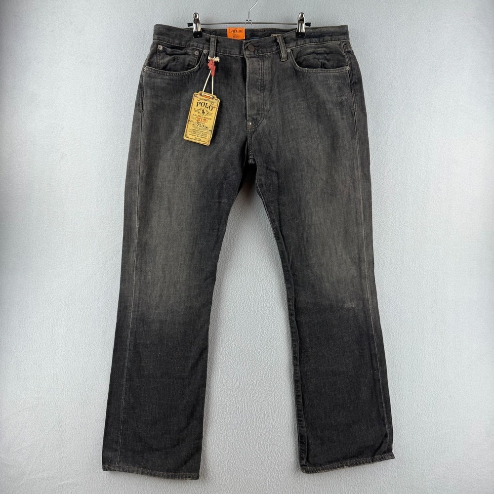 Ralph Lauren Jeans Mens 36x30 750 Bootcut Gray Denim Y2K Deadstock Tags NWT